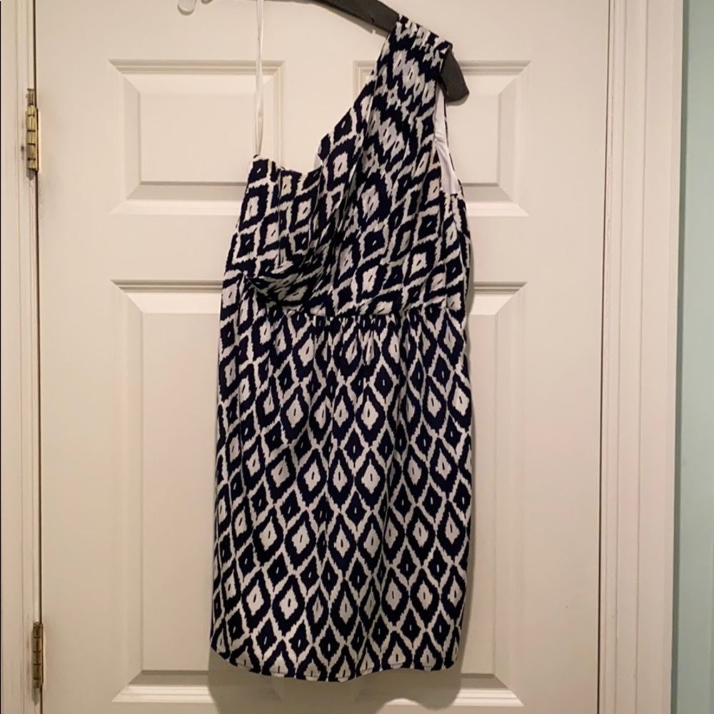 Ikat printed Shoshanna Dress one shoulder